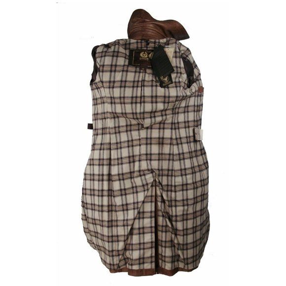 New Genuine Belstaff Leather Long Iver Pilots Coat EU 42 Italy Antique Cuer - Picture 13 of 13